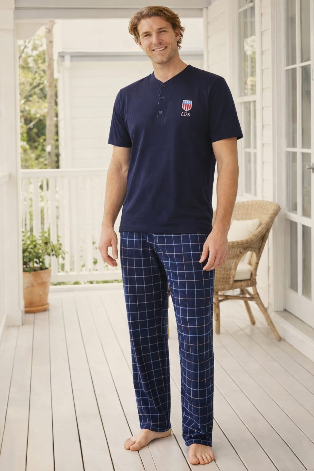 Erkek 01121 Kısa Kol Süprem Pijama Takımı