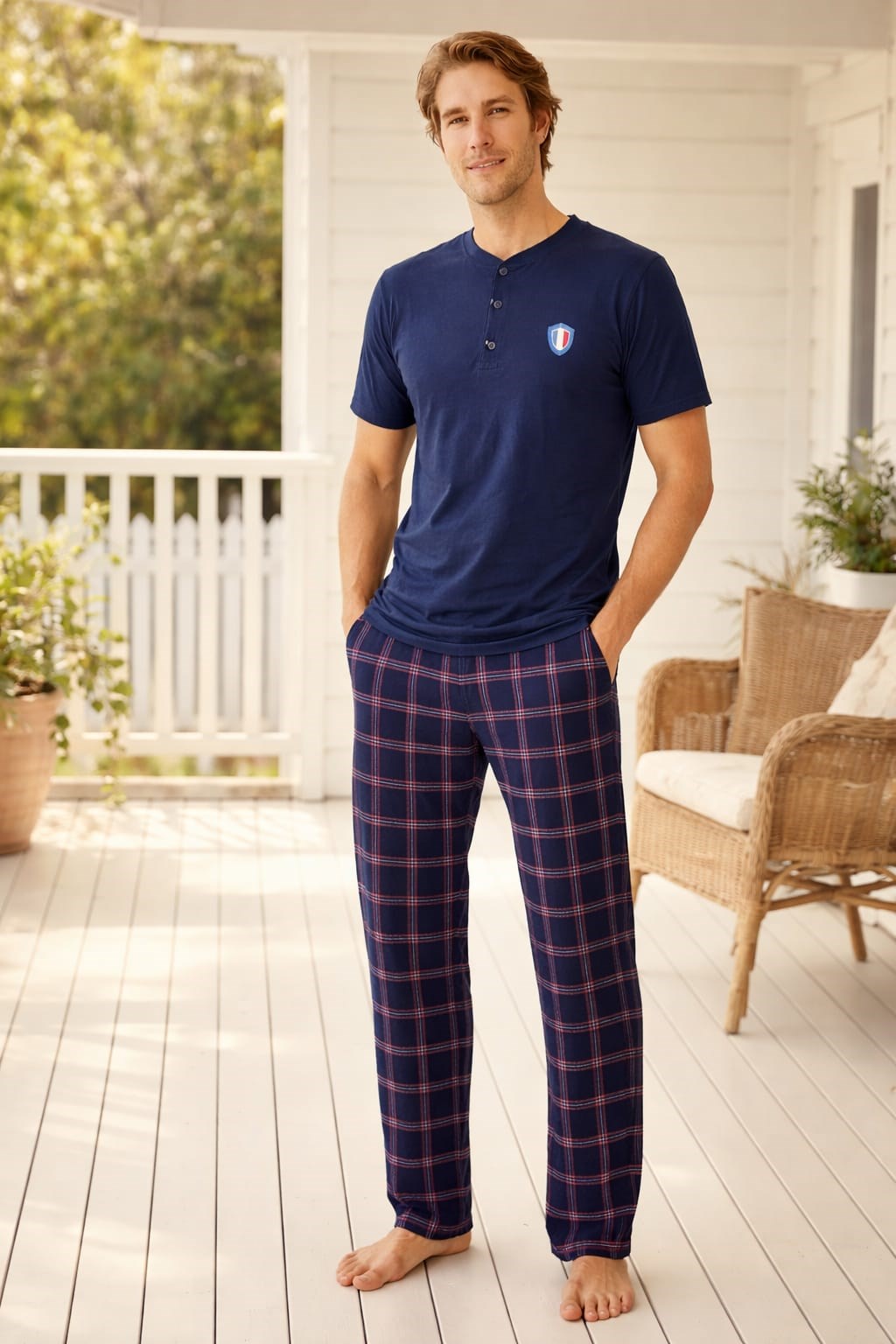 Erkek 01125 Kısa Kol Süprem Pijama Takımı