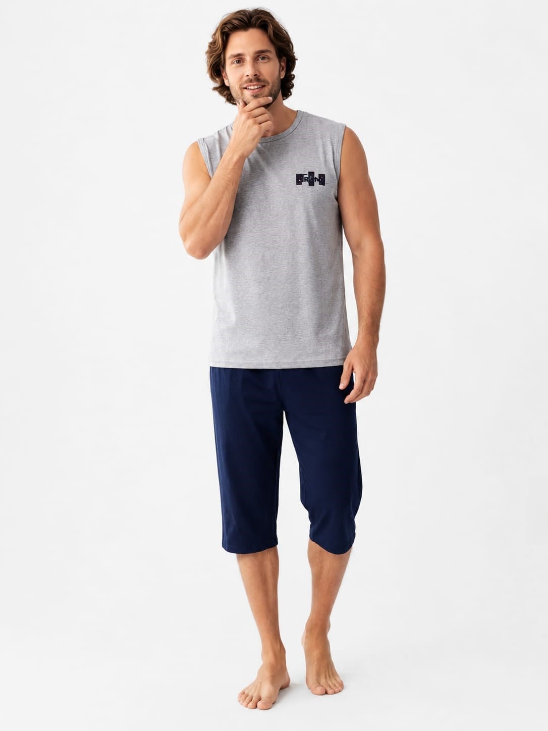 Erkek 3041 Kolsuz Kaprili Süprem Pijama Takımı