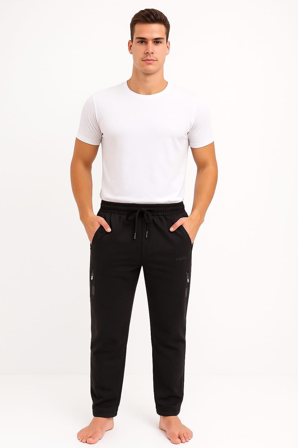 Erkek Cepleri Fermuarlı 2280 Alt Eşofman SİYAH