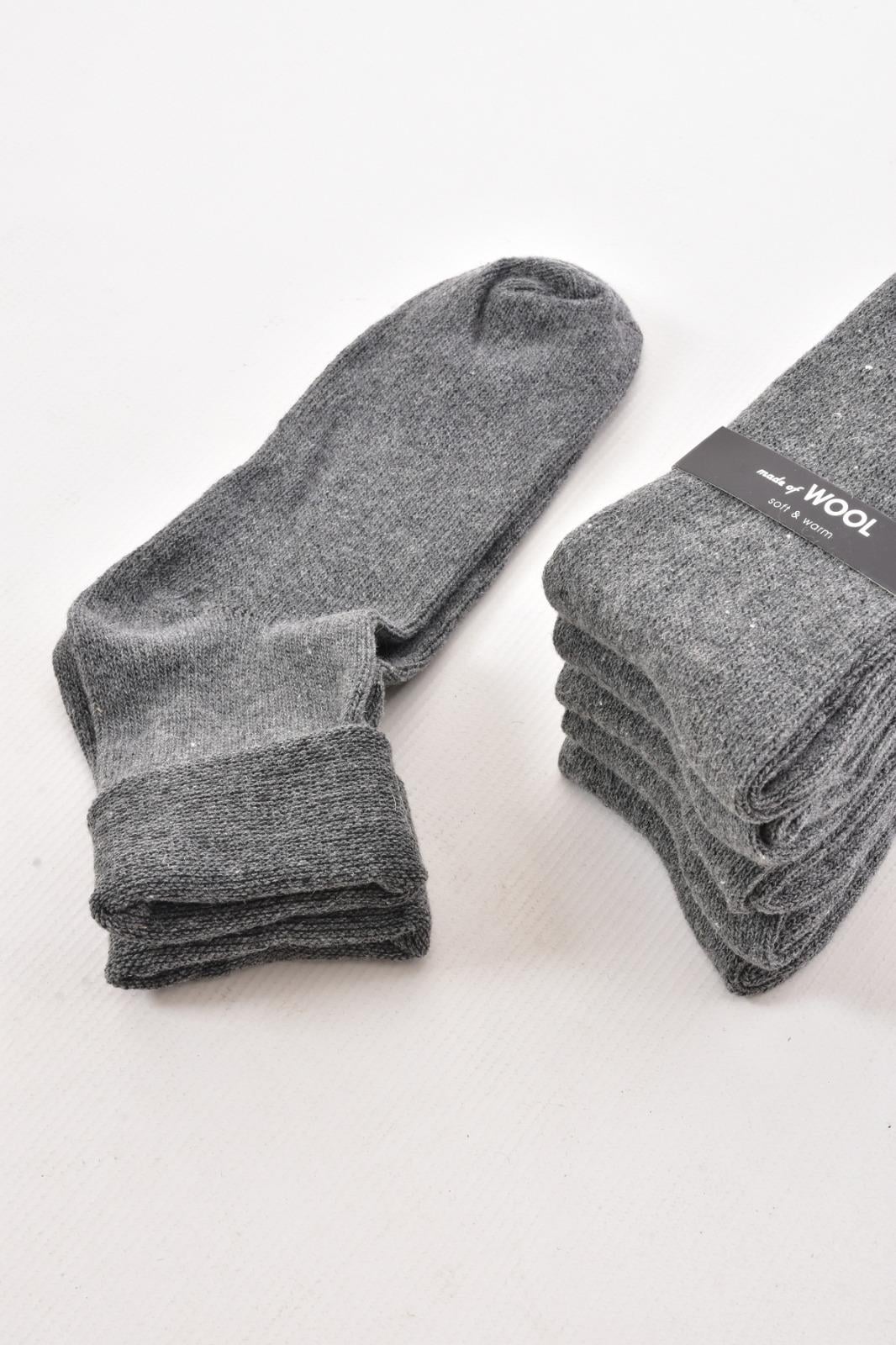 Erkek Yünlü Kalın Kışlık Çorap GRİ