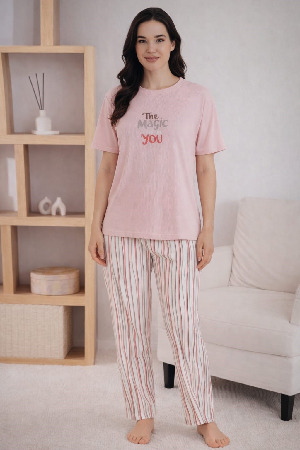 Kadın 1905-3 Kısa Kol Oslo Pijama Takımı