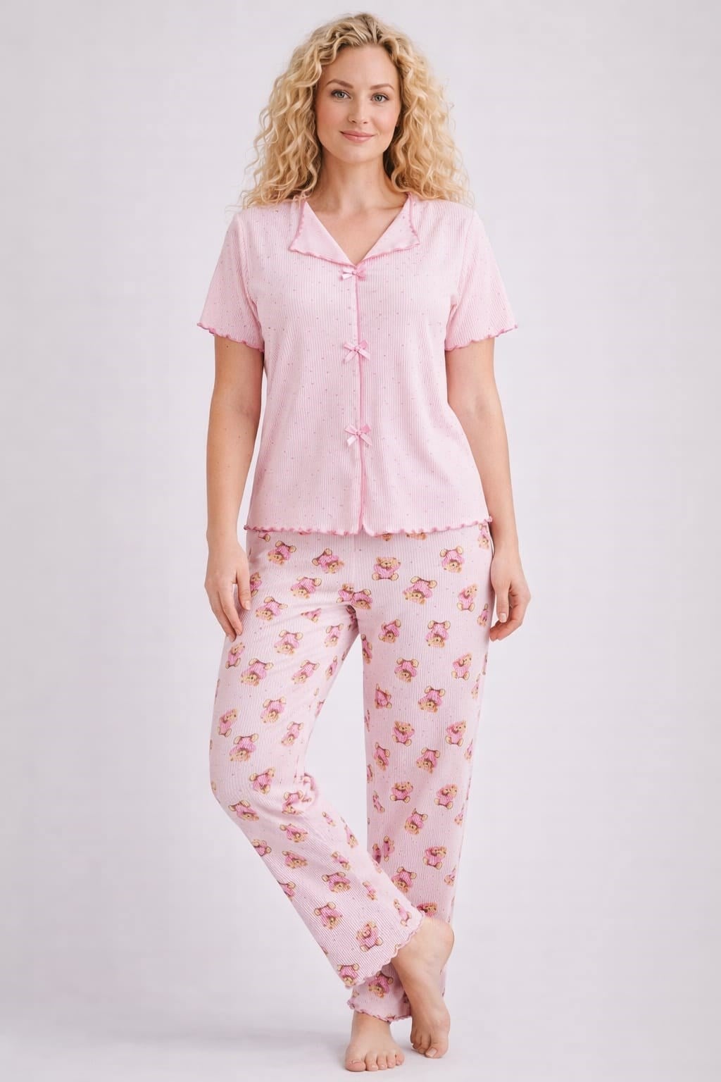 Kadın 1935-11 Kısa Kol Oslo Pijama Takımı