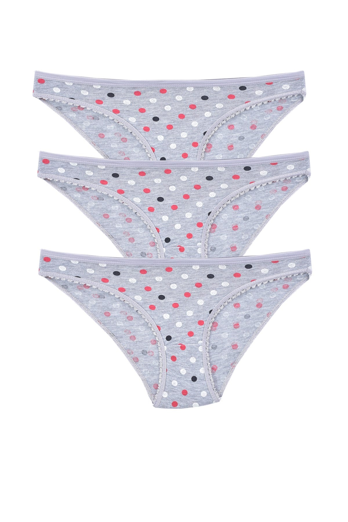 Kadın 3'lü Paket Desenli  Bikini Külot