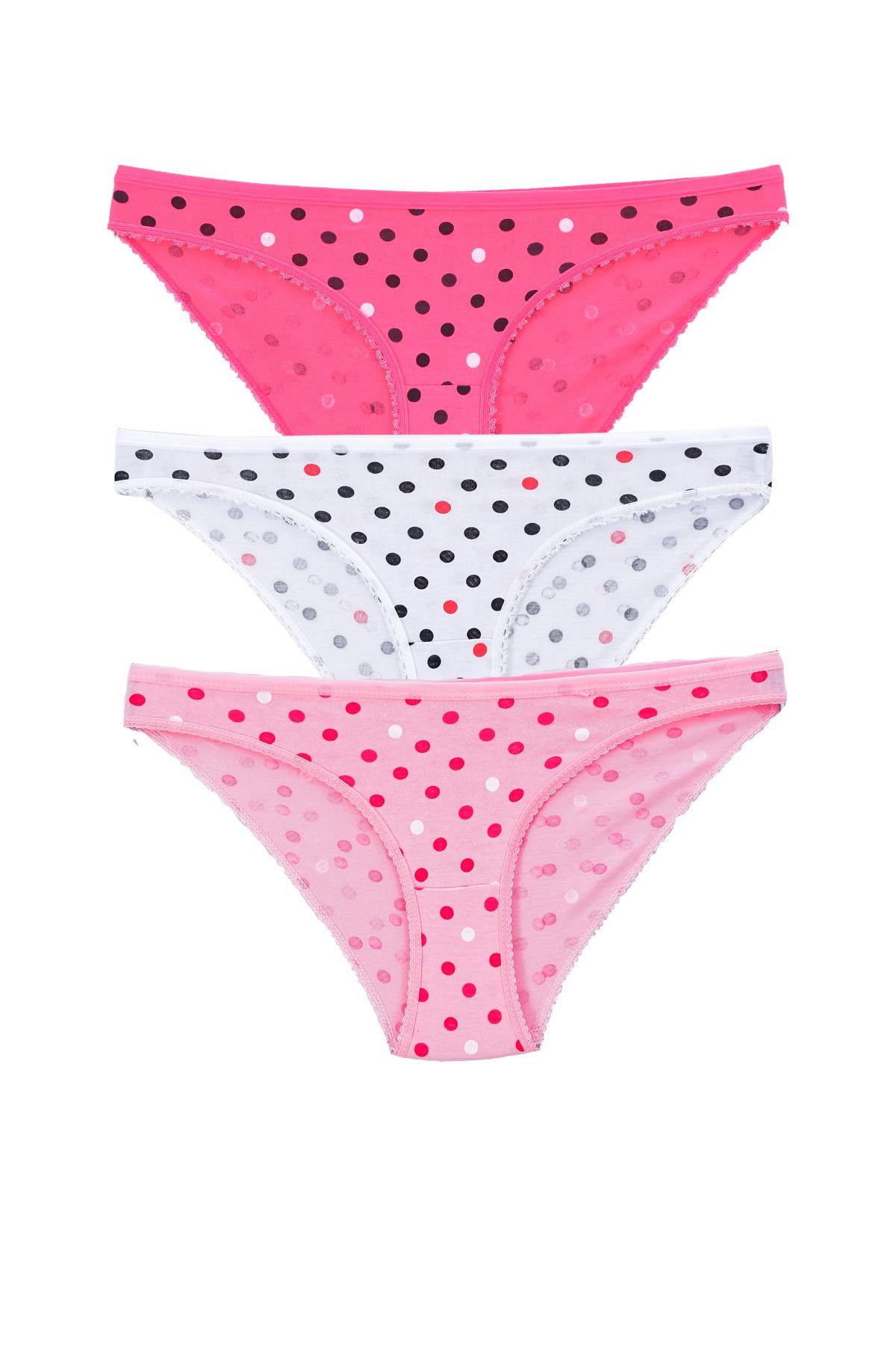 Kadın 3'lü Paket Desenli  Bikini Külot