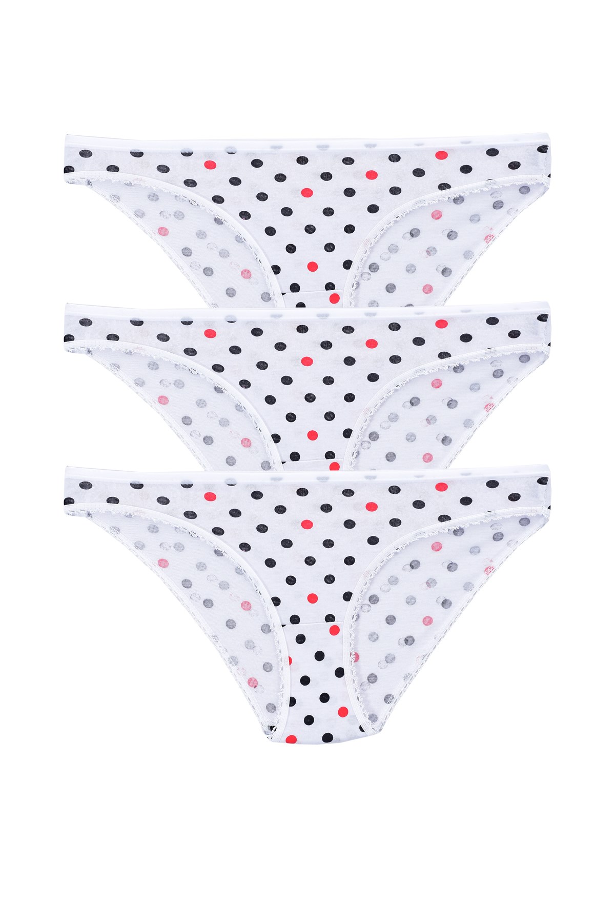 Kadın 3'lü Paket Desenli  Bikini Külot