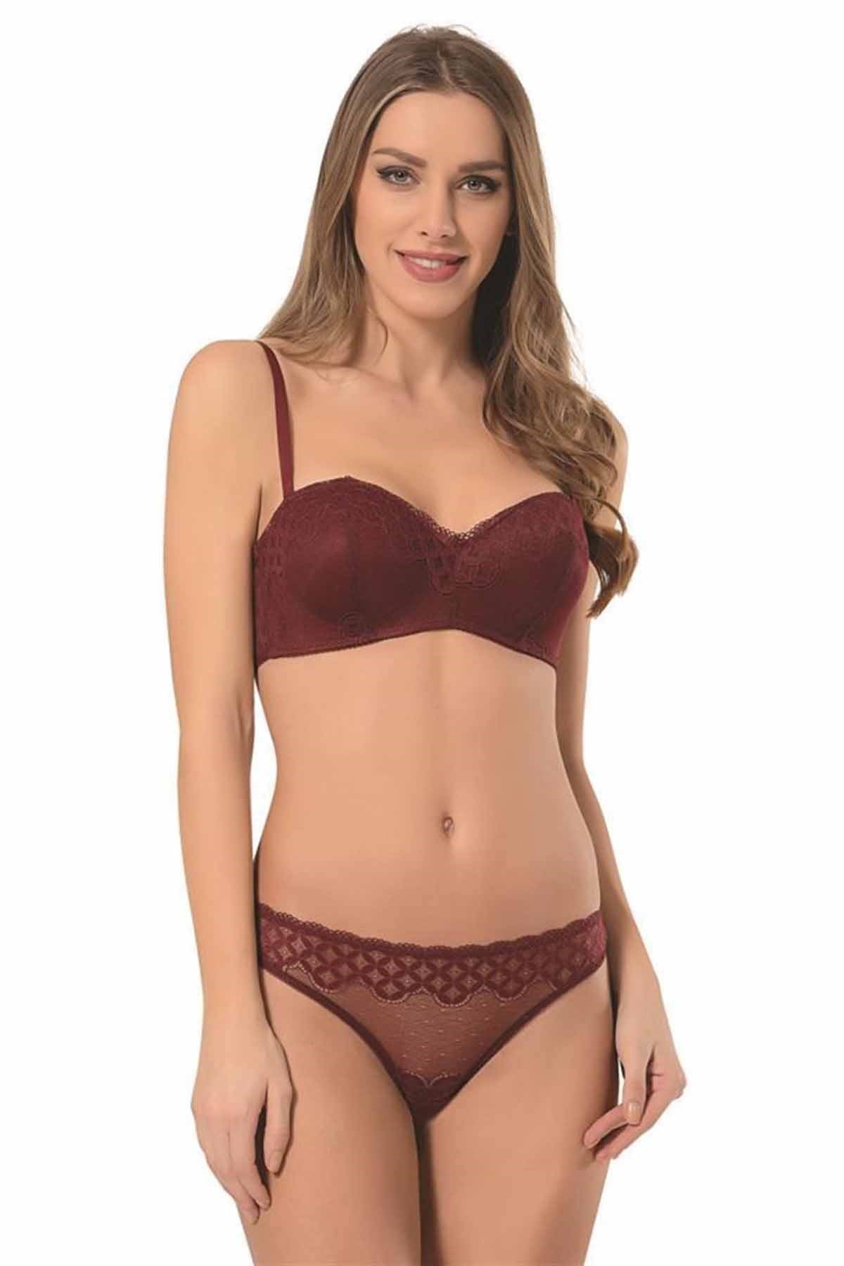 Kadın 460645 Desteksiz Straplez Sütyen Külot Takım