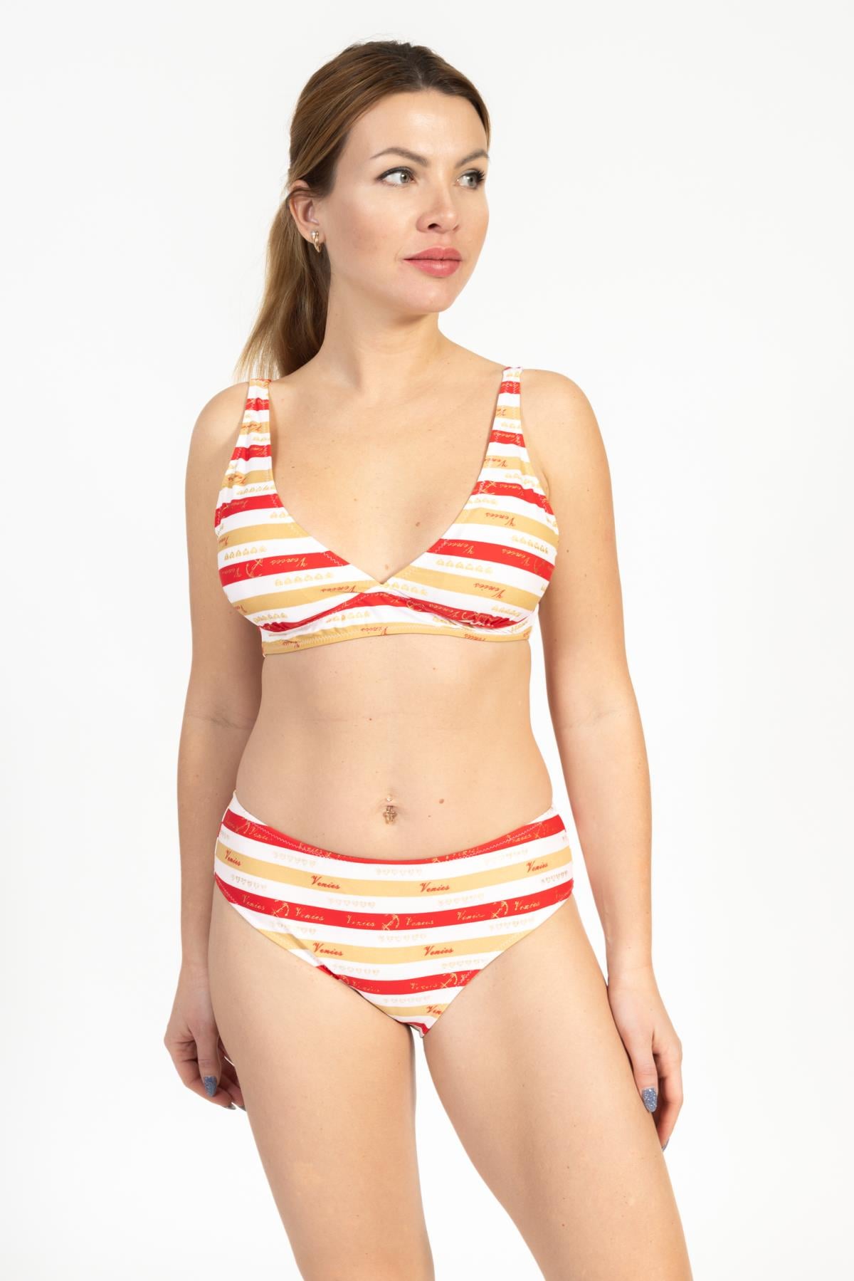 Kadın 703 Minimiser Çizgili Bikini Takımı
