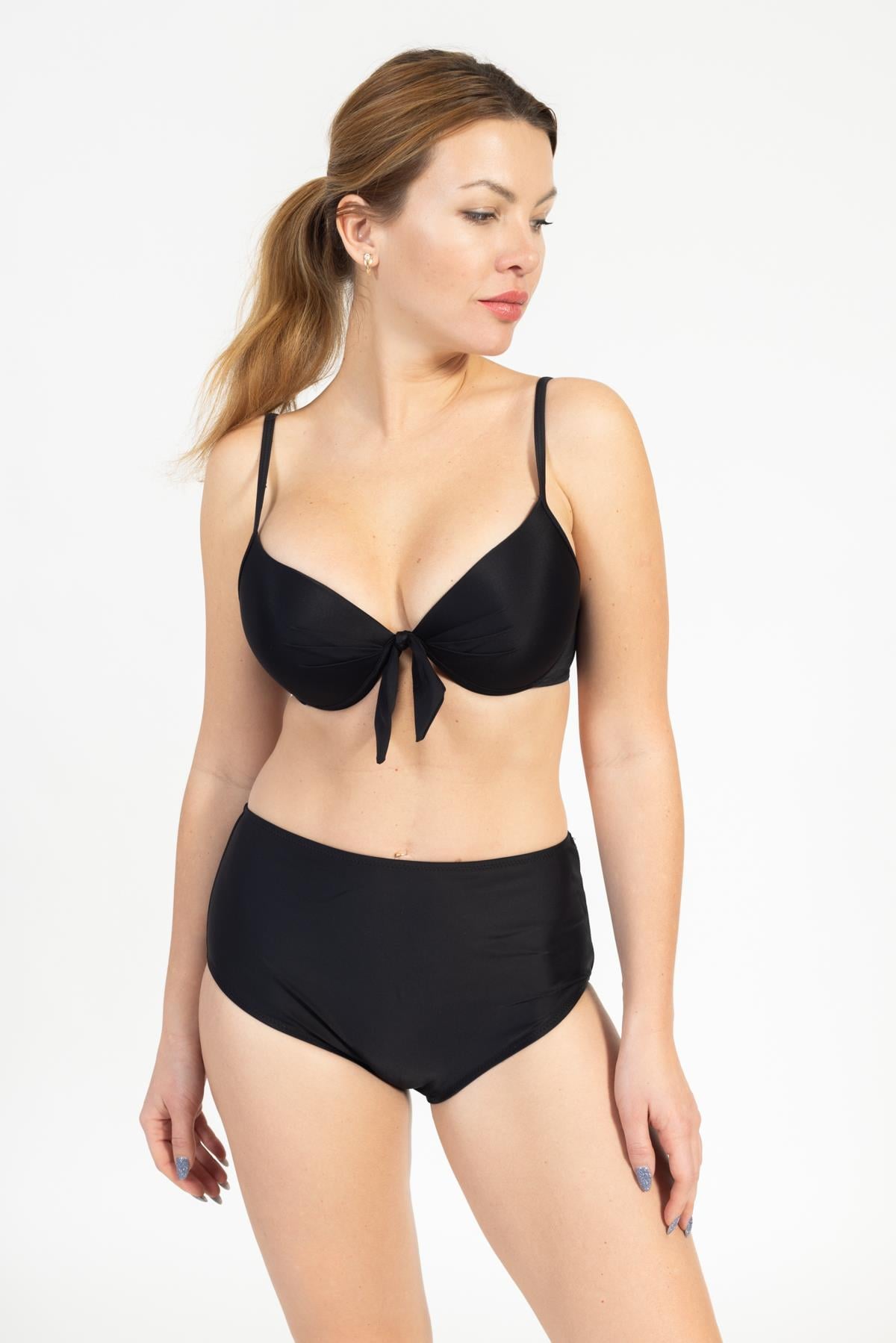 Kadın 718 Yüksel Bel Kaplı Bikini Takımı
