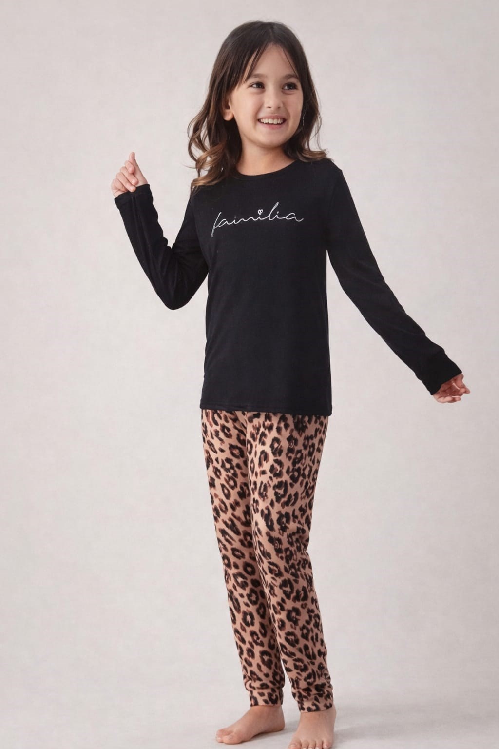Kız Çocuk 15508 Uzun Kol % 100 Pamuk Pijama Takımı