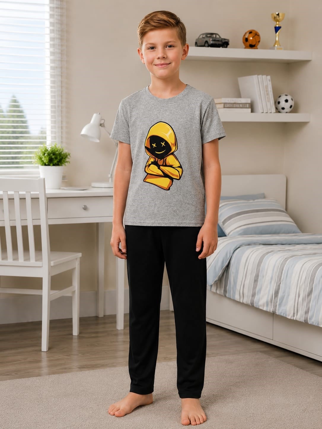 Süprem 4028 Erkek Çocuk Kısa Kollu Pijama Takımı