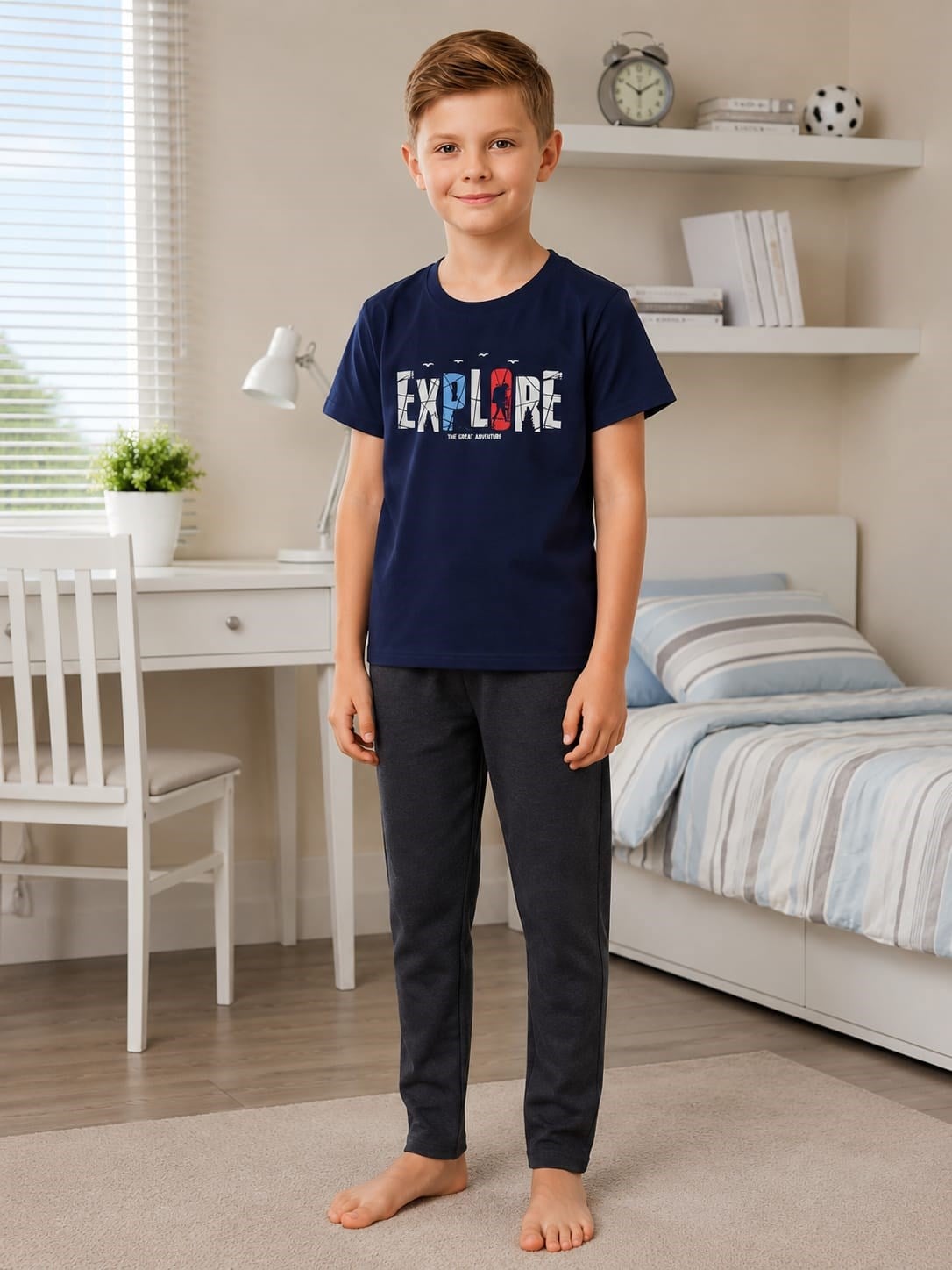 Süprem 4029 Erkek Çocuk Kısa Kollu Pijama Takımı