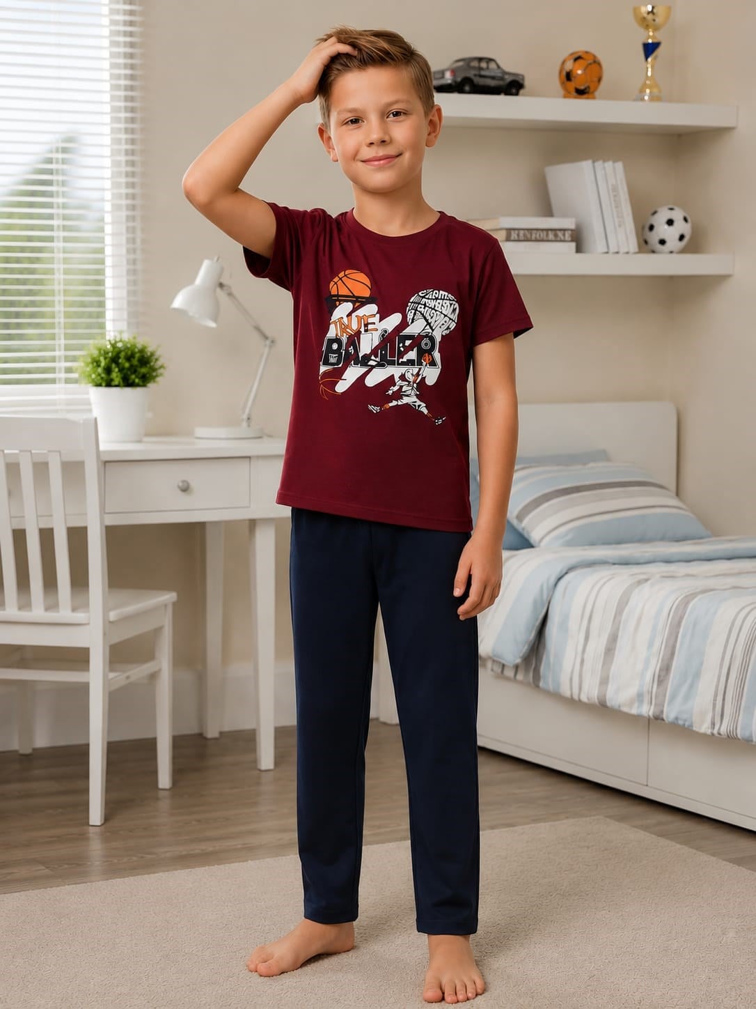 Süprem 4030 Erkek Çocuk Kısa Kollu Pijama takımı