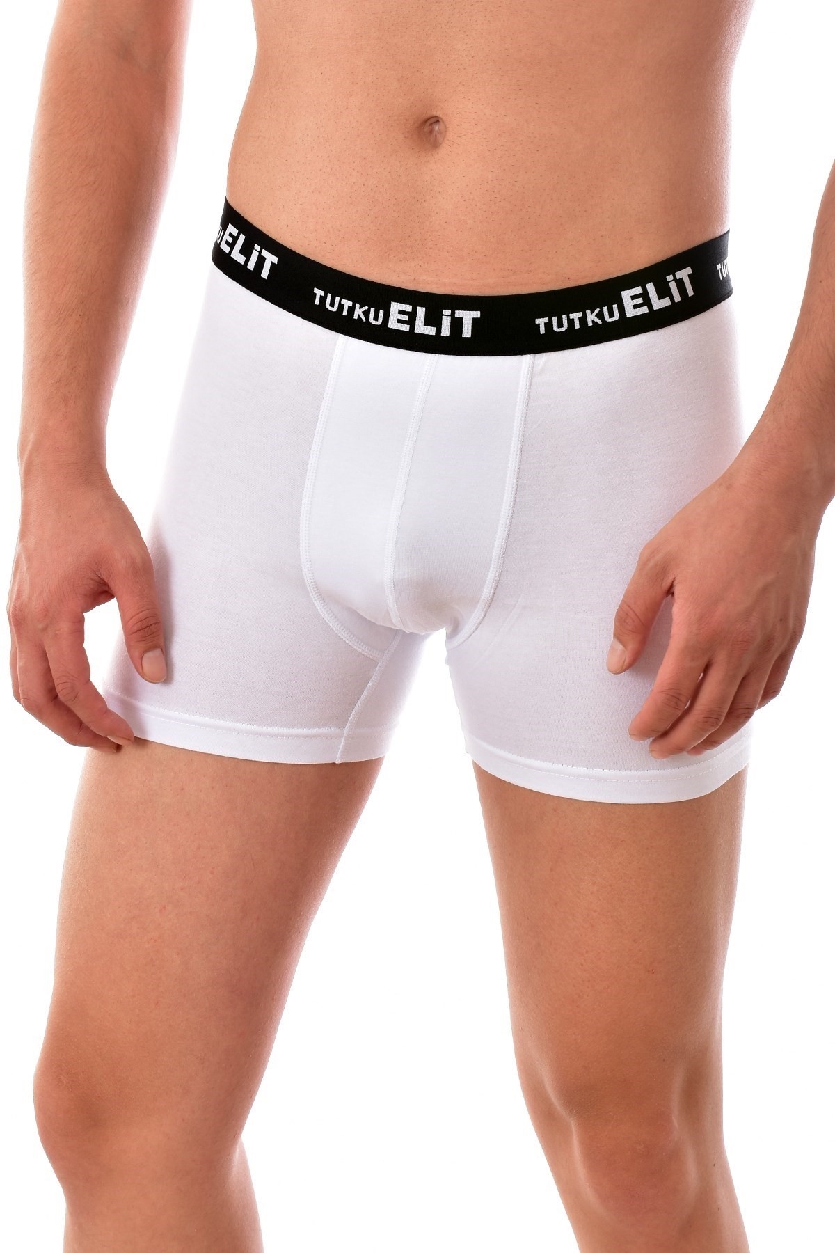 3 Adet Elit 1252  Erkek Modal Elasthan Boxer BEYAZ