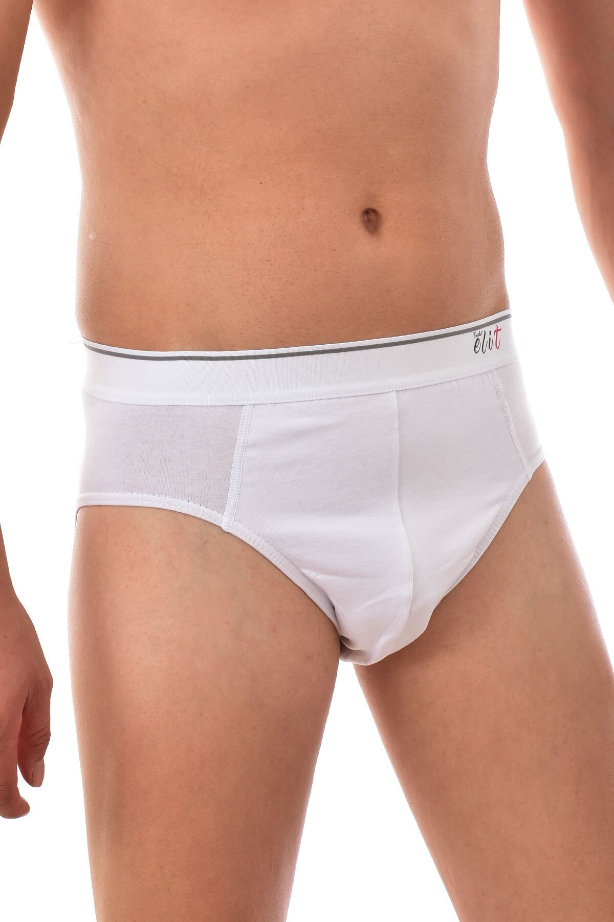 3 Adet Elit 1351 Likralı Kemerli Elasthan Erkek Slip BEYAZ
