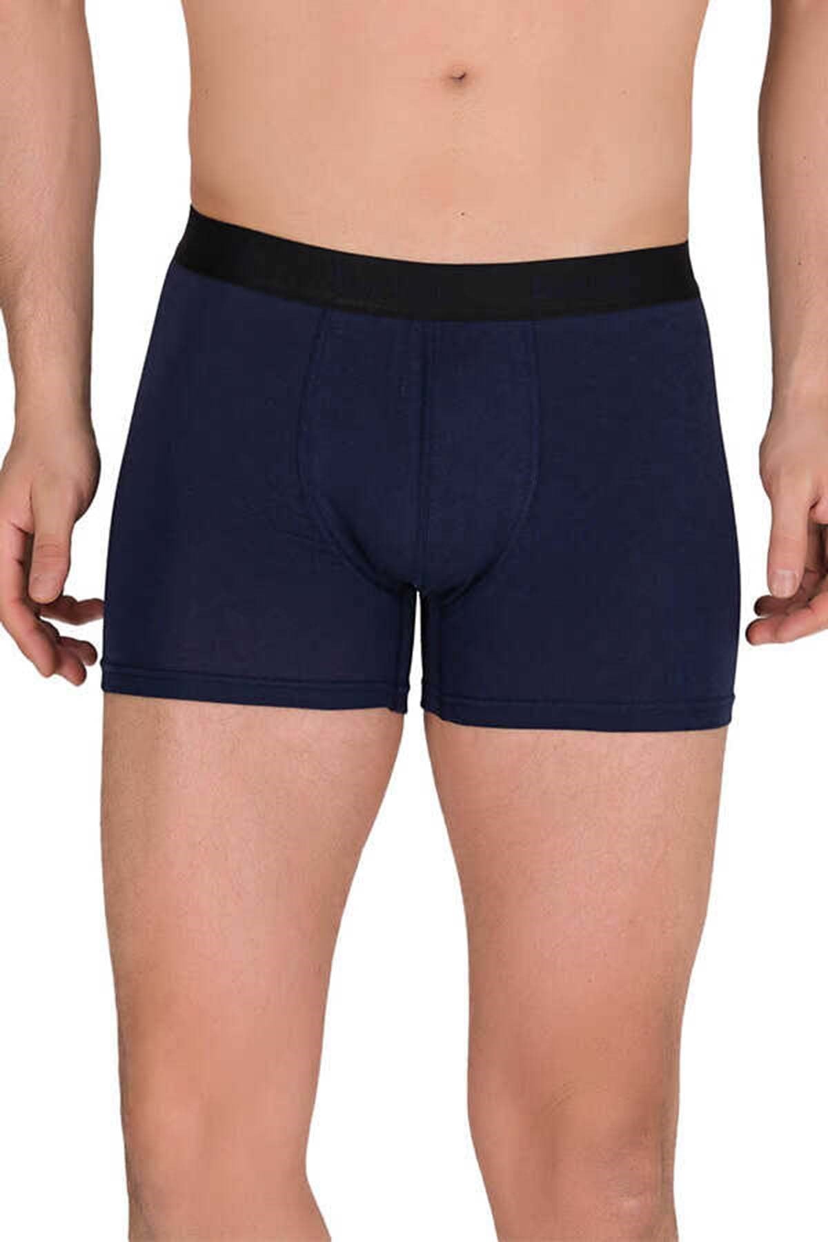 3 Adet Erkek 440676 Modal Likralı Esnek Erkek Boxer LACİVERT