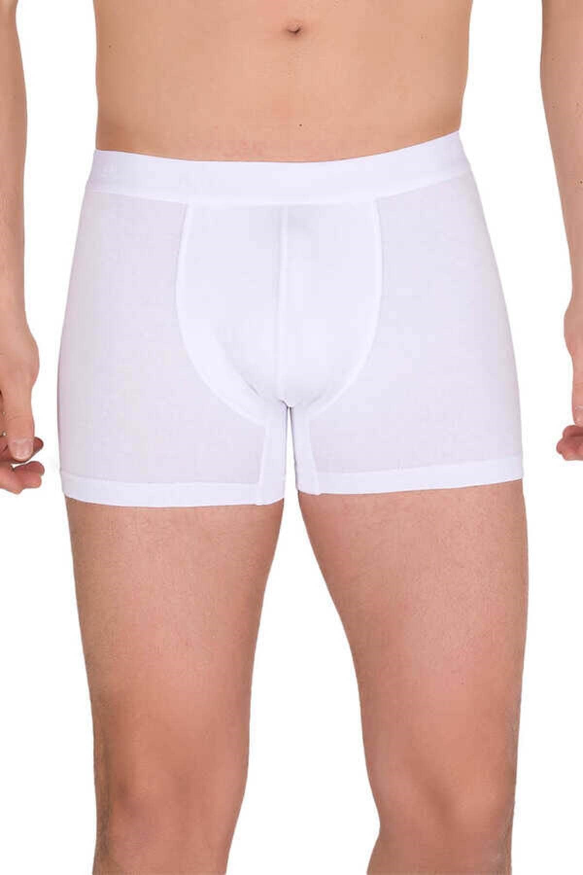 3 Adet Erkek 440676 Modal Likralı Esnek Erkek Boxer BEYAZ