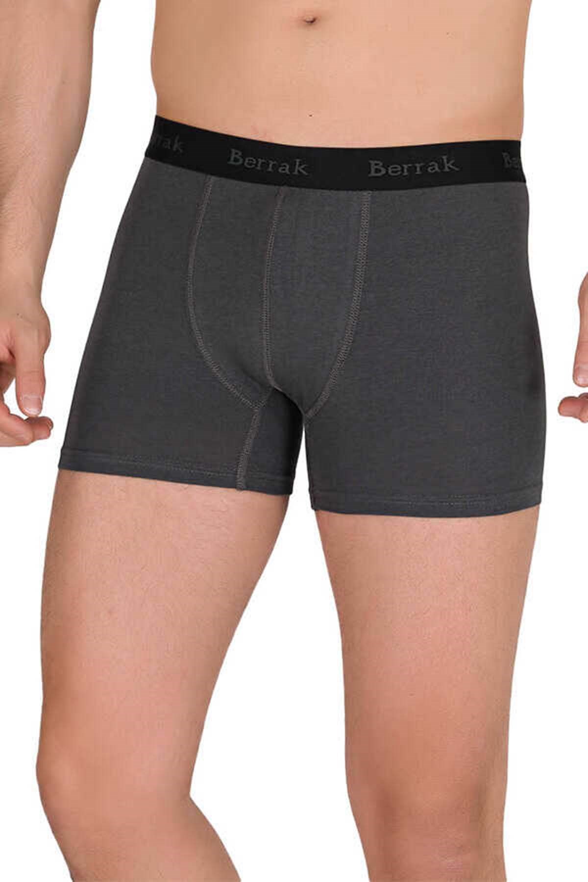 3 Adet Erkek 440676 Modal Likralı Esnek Erkek Boxer FÜME