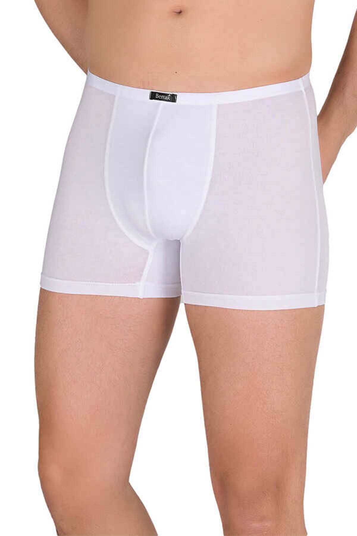 3 Adet Erkek 440688 Düz Modal Boxer BEYAZ