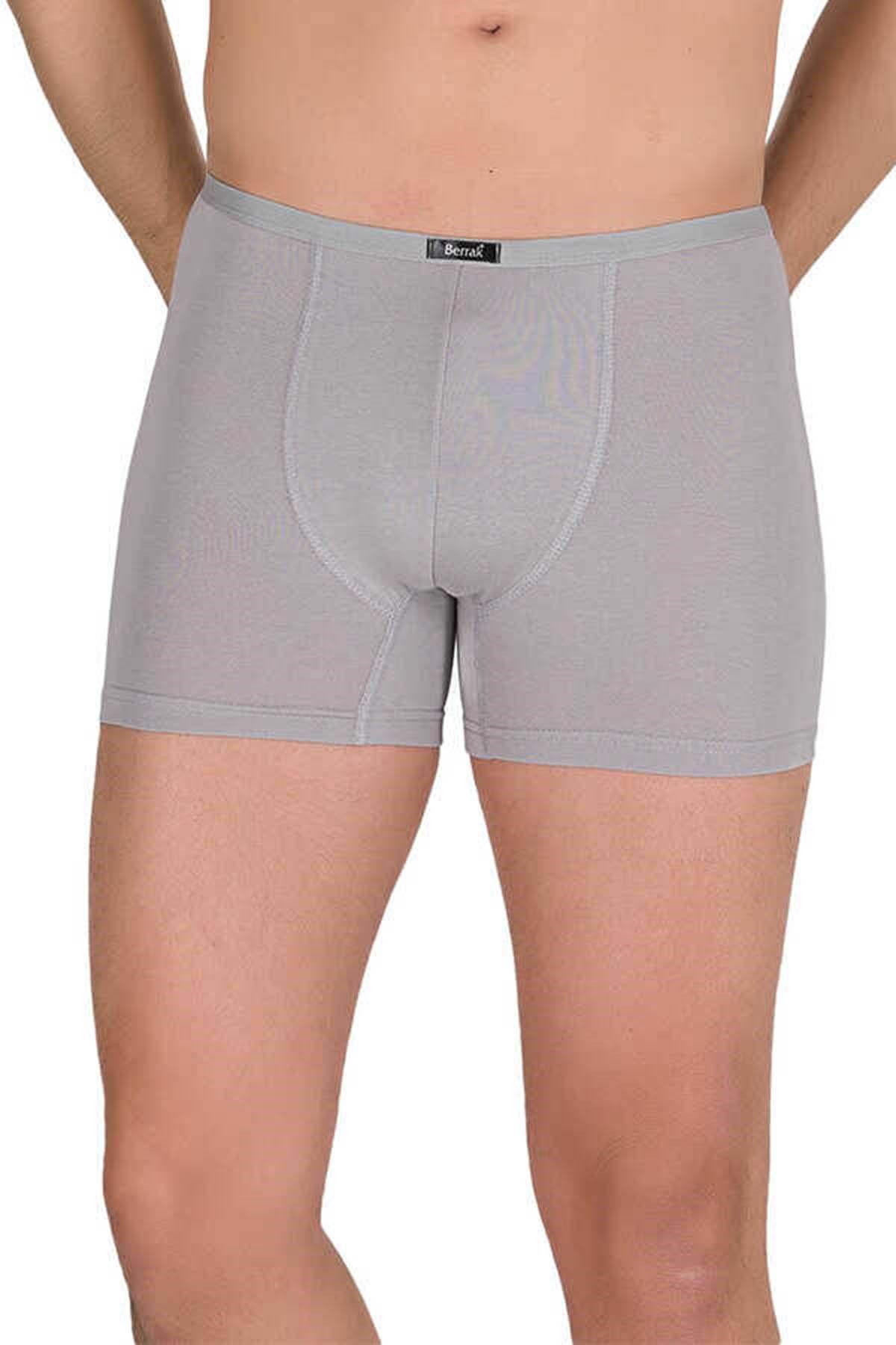 3 Adet Erkek 440688 Düz Modal Boxer GRİ