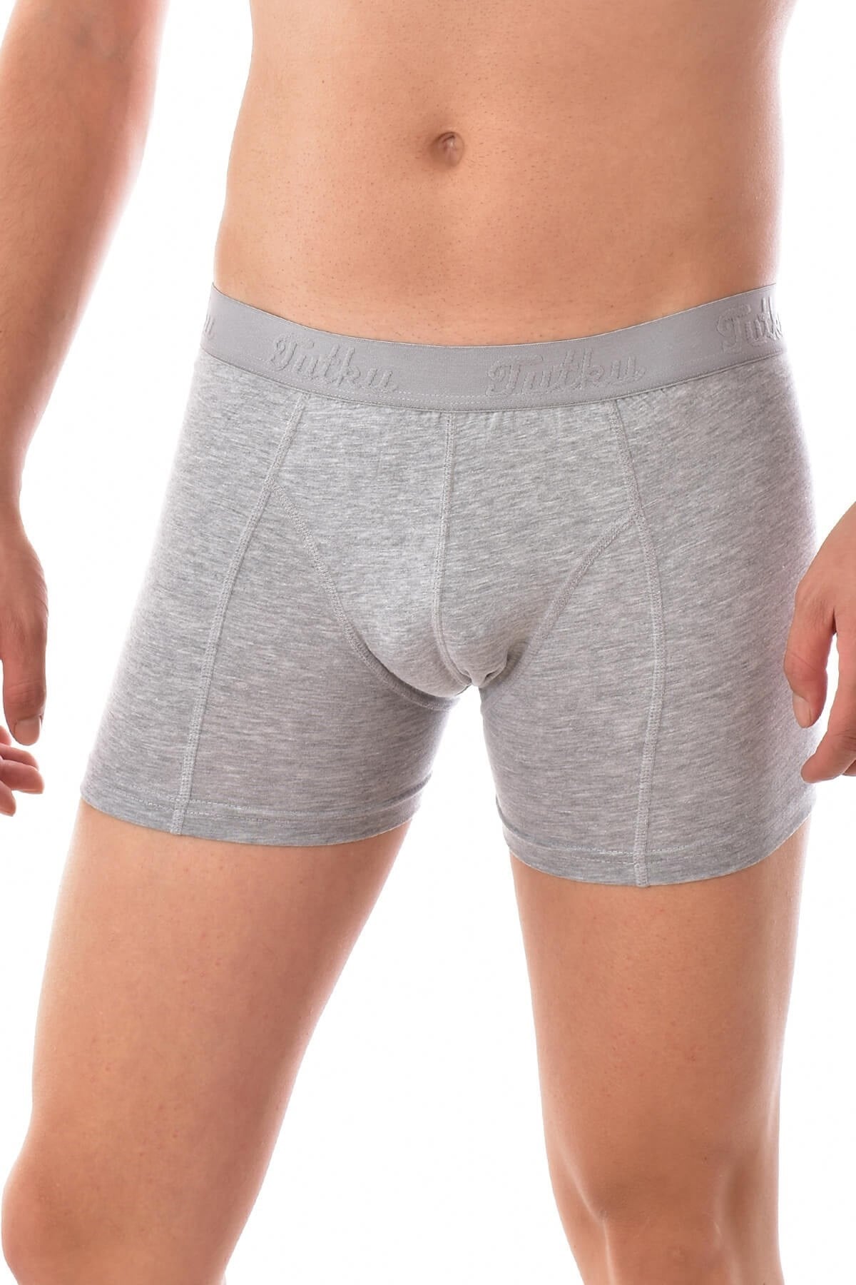 3 Adet Tutku 0114  Erkek Likralı Elastan Boxer GRİ