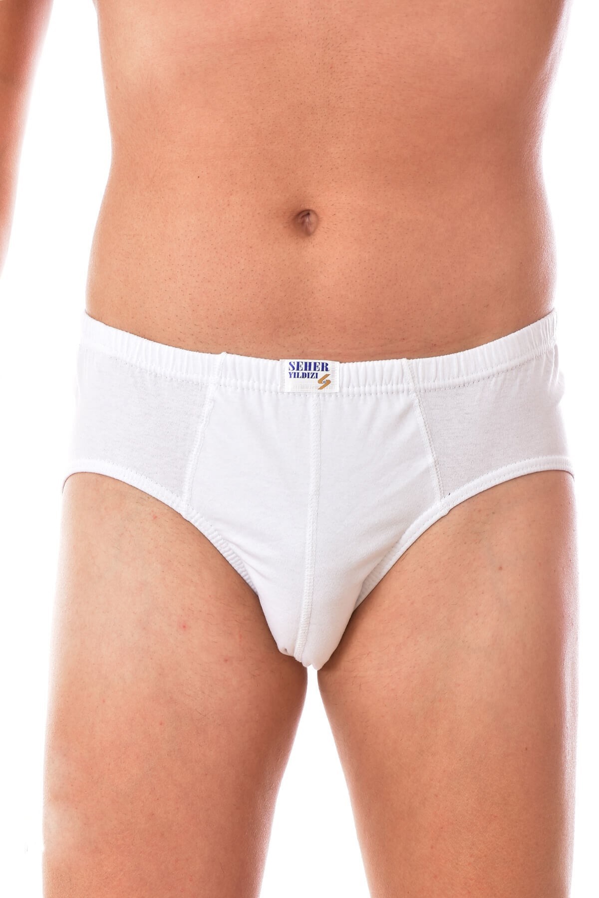 6 Adet Seher 0005  Erkek Penye Slip BEYAZ