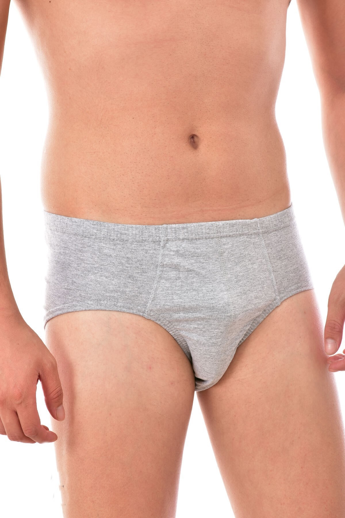 6 Adet Seher 0005  Erkek Penye Slip GRİ