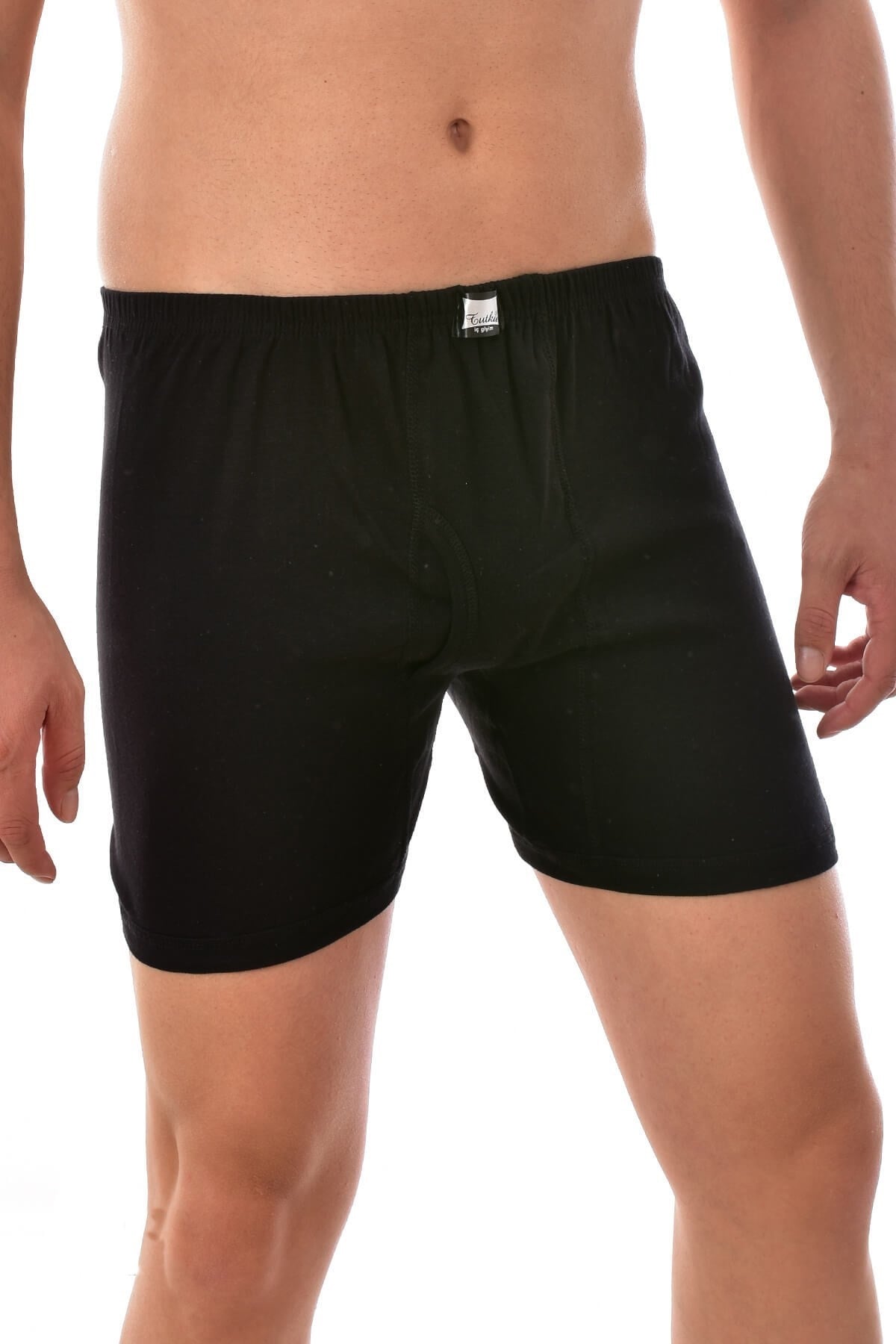 6 Adet Tutku 0111  Erkek Paçalı Boxer SİYAH