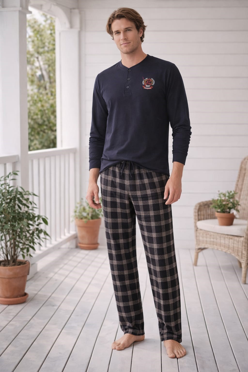 Erkek 01122 Uzun Kol Süprem Pijama Takımı