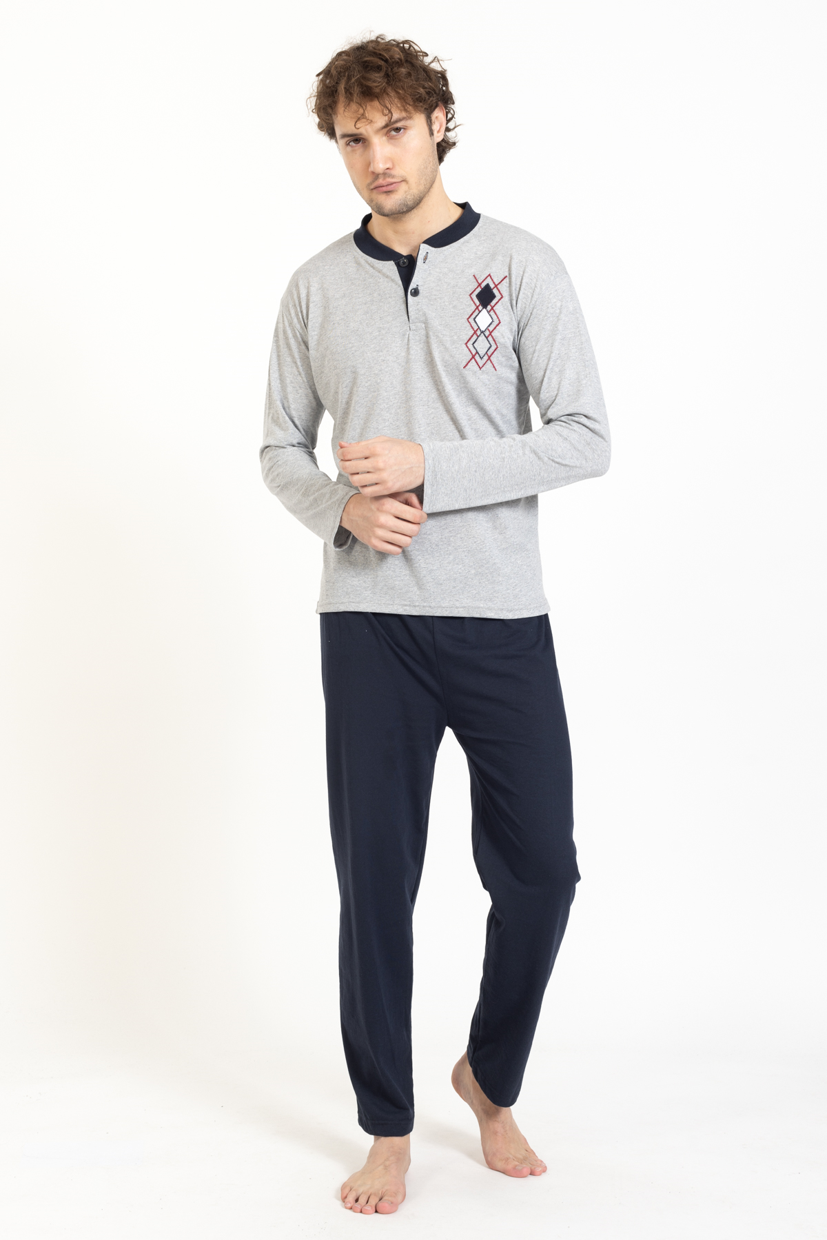 Erkek 2045 Uzun Kol Süprem Pijama Takımı