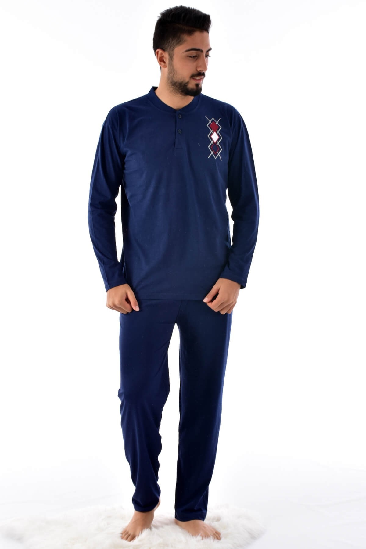 Erkek 2045 Uzun Kol Süprem Pijama Takımı LACİVERT