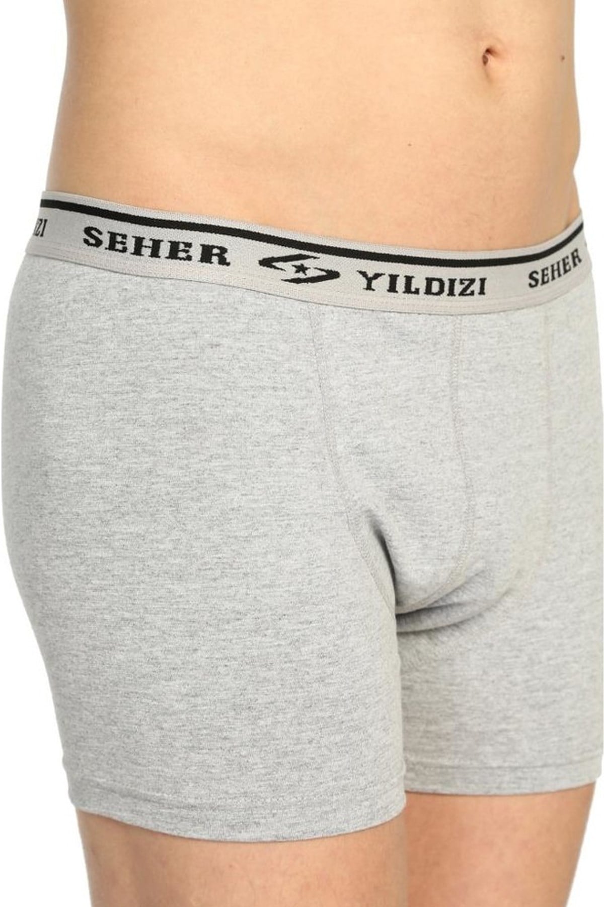 Erkek 3'lü 0060 Likralı Boxer GRİ