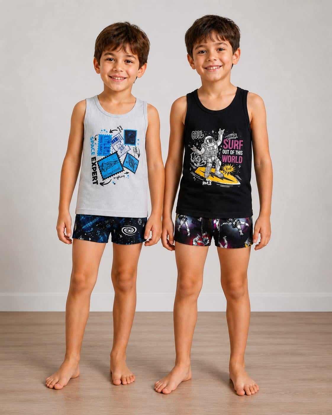 Erkek Cocuk 2'li Atlet Boxer Takım