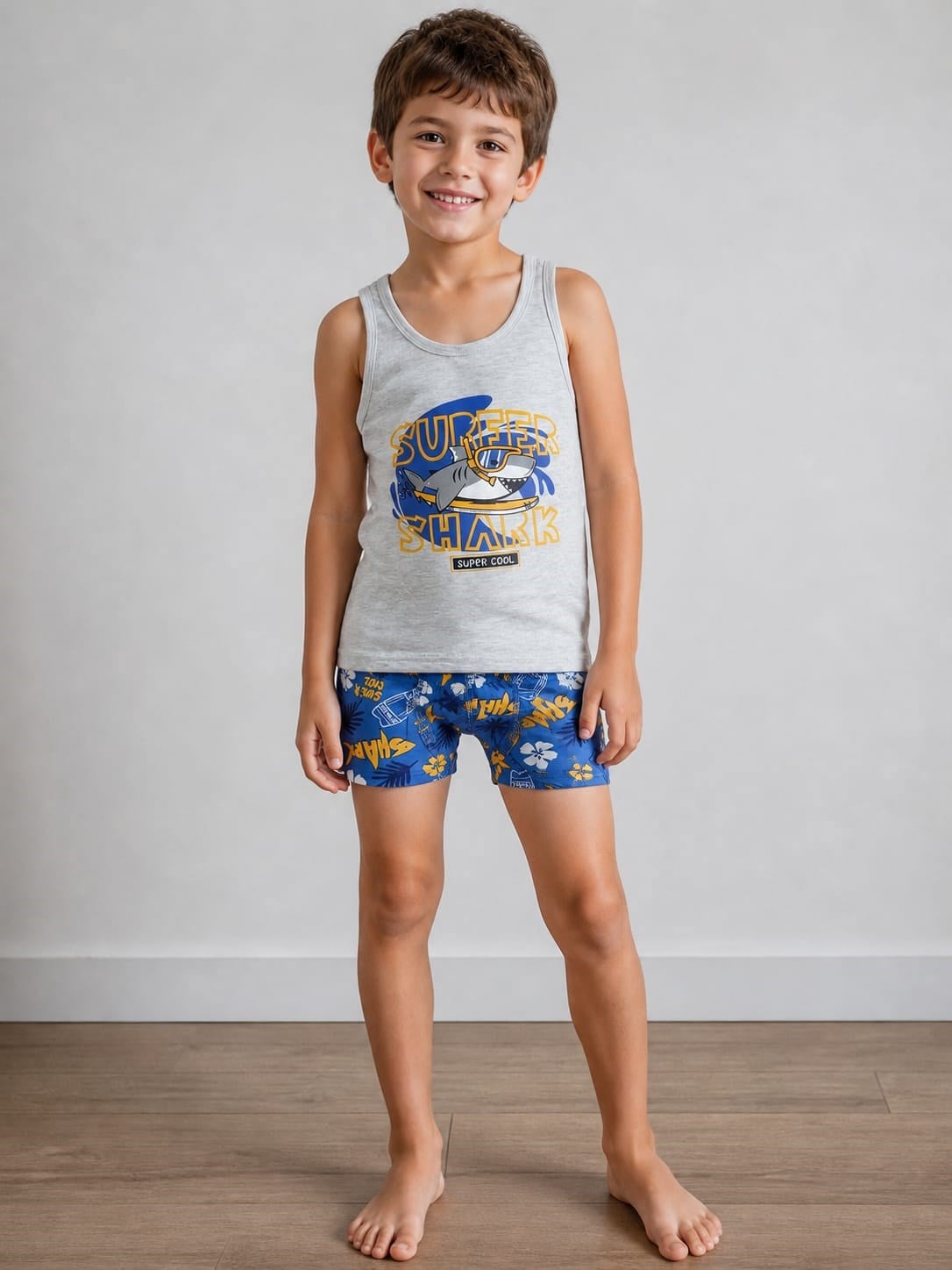 Erkek Cocuk 64500-183 Atlet Boxer Takım