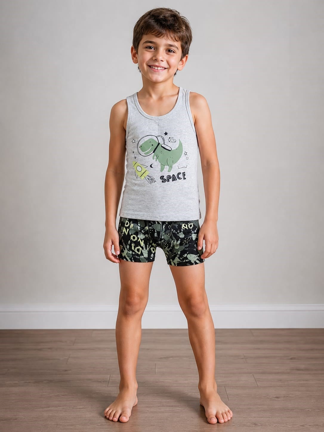 Erkek Cocuk 64500-189 Atlet Boxer Takım