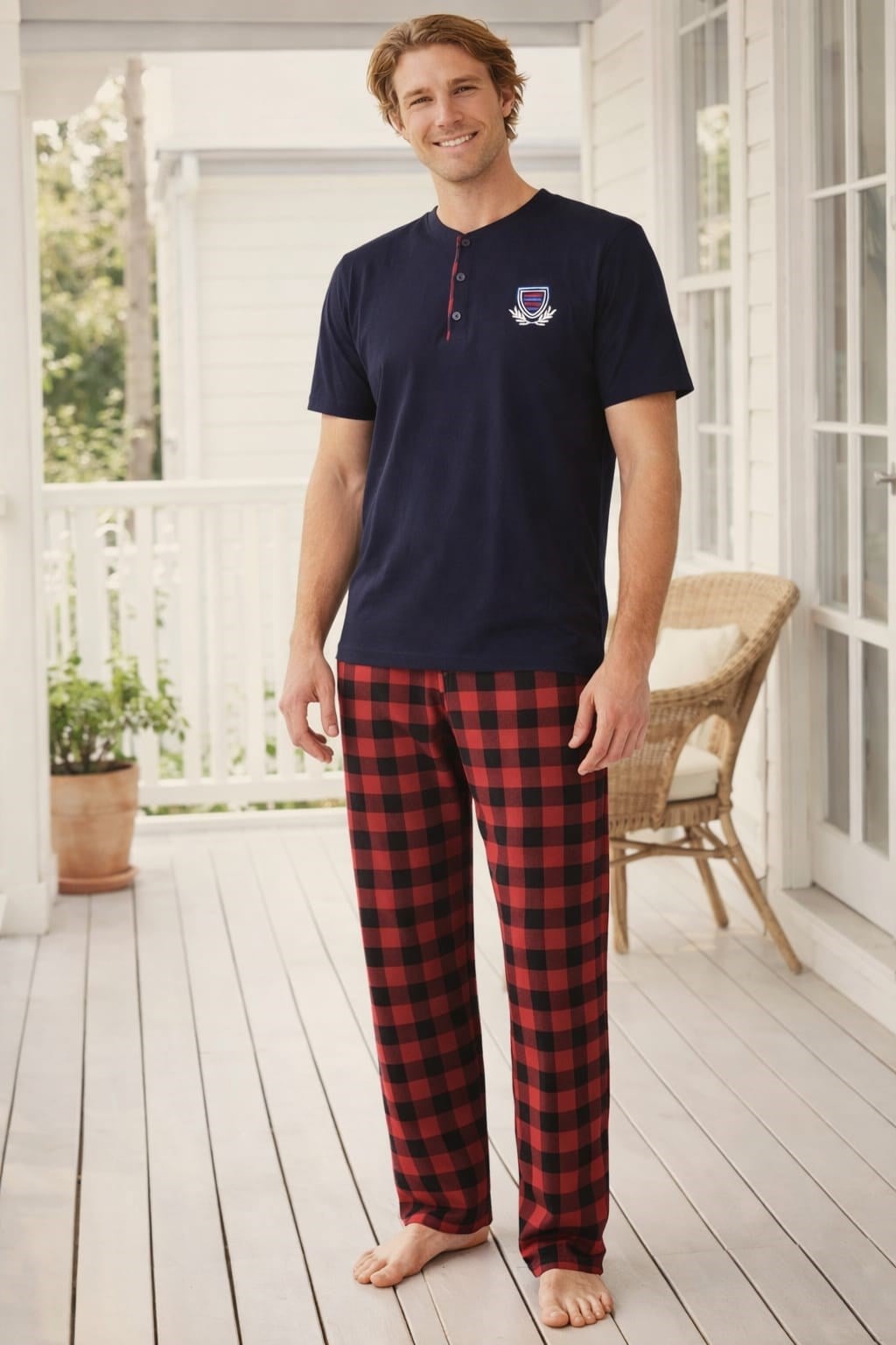 Erkek Kısa Kol 01205 Süprem Pijama Takımı