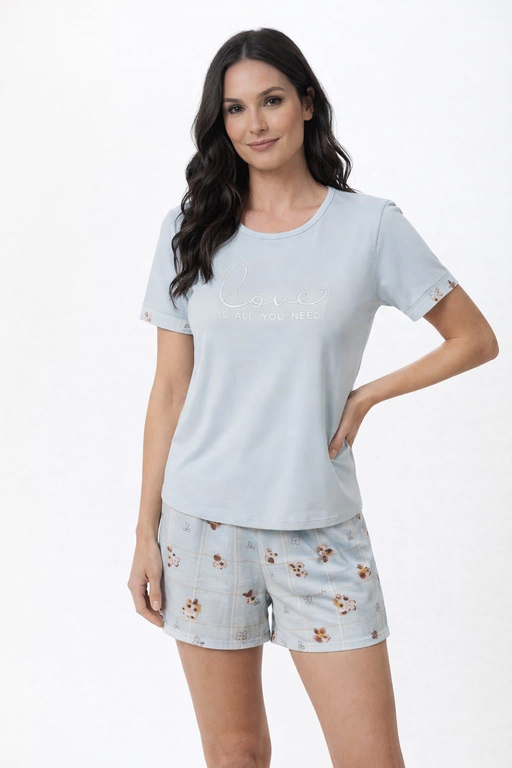 Kadın 01472 Kısa Kol Milan Şortlu Pijama Takımı