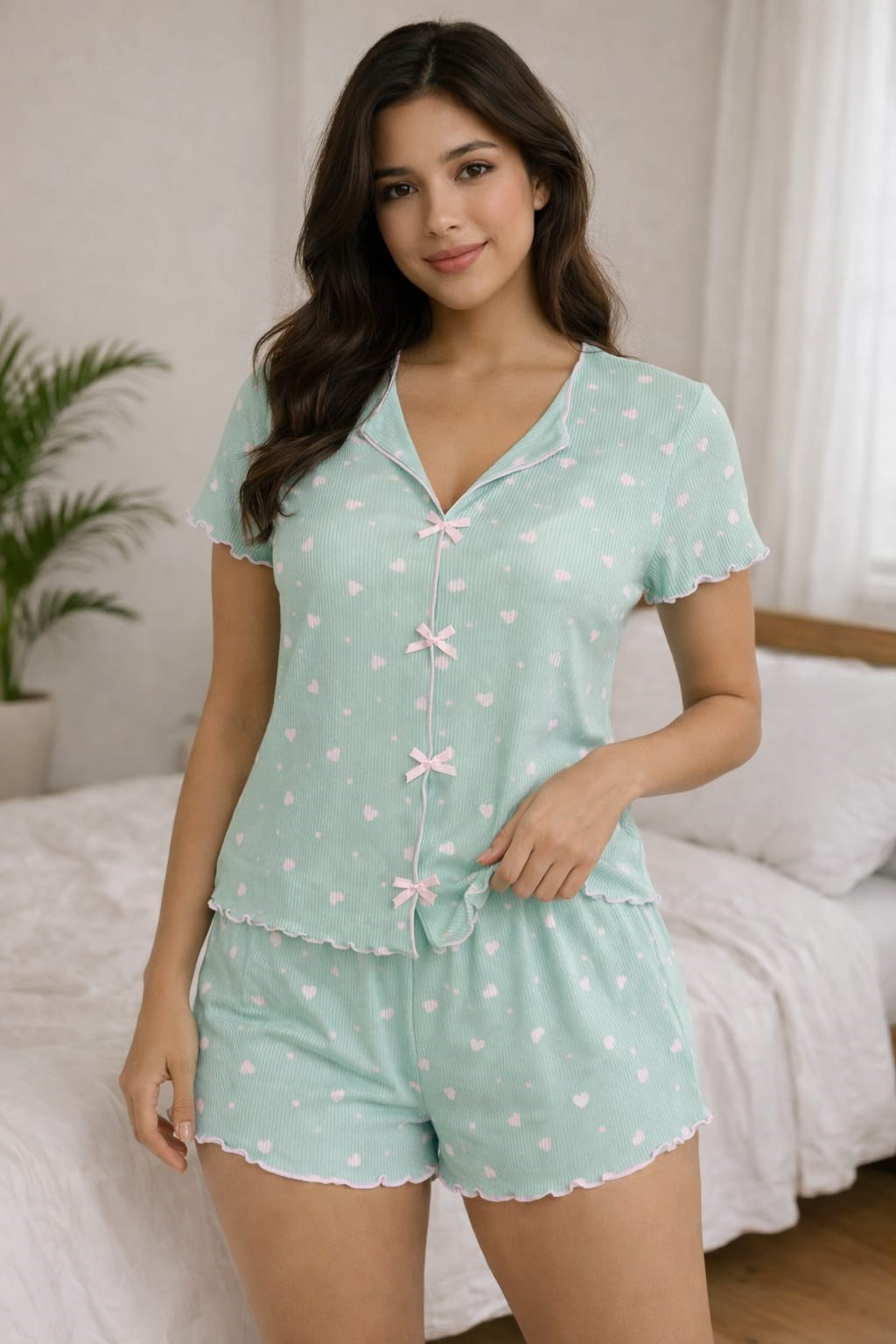 Kadın 01485 Kaşkorse Şortlu Pijama Takımı