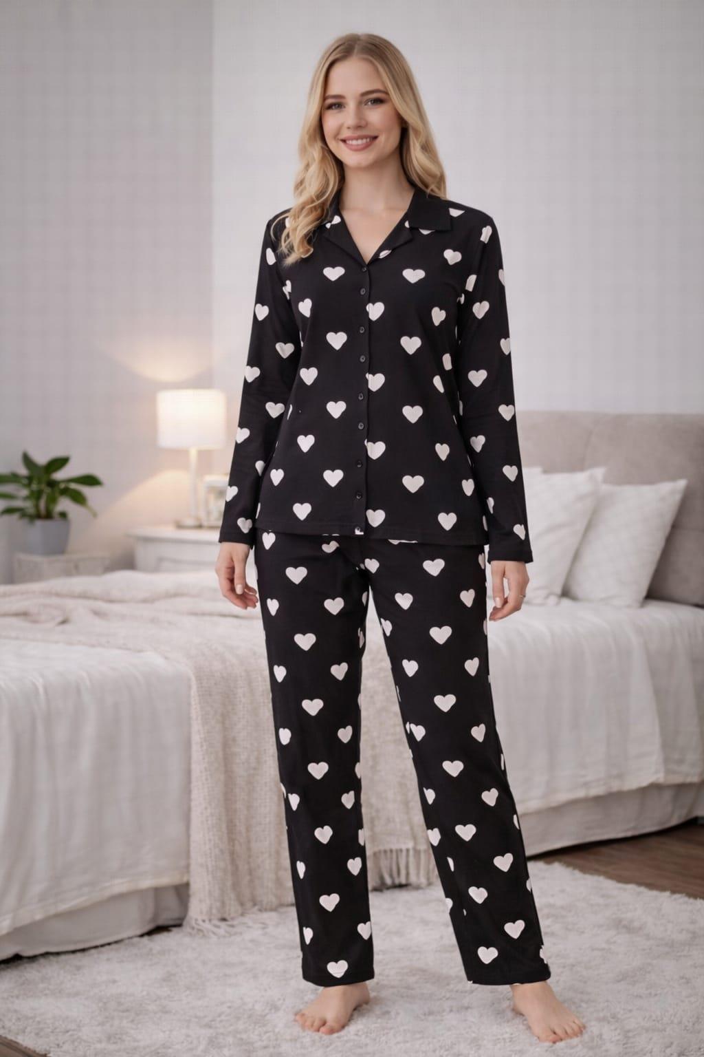 Kadın 0224 Uzun Kol Süet Pijama Takımı