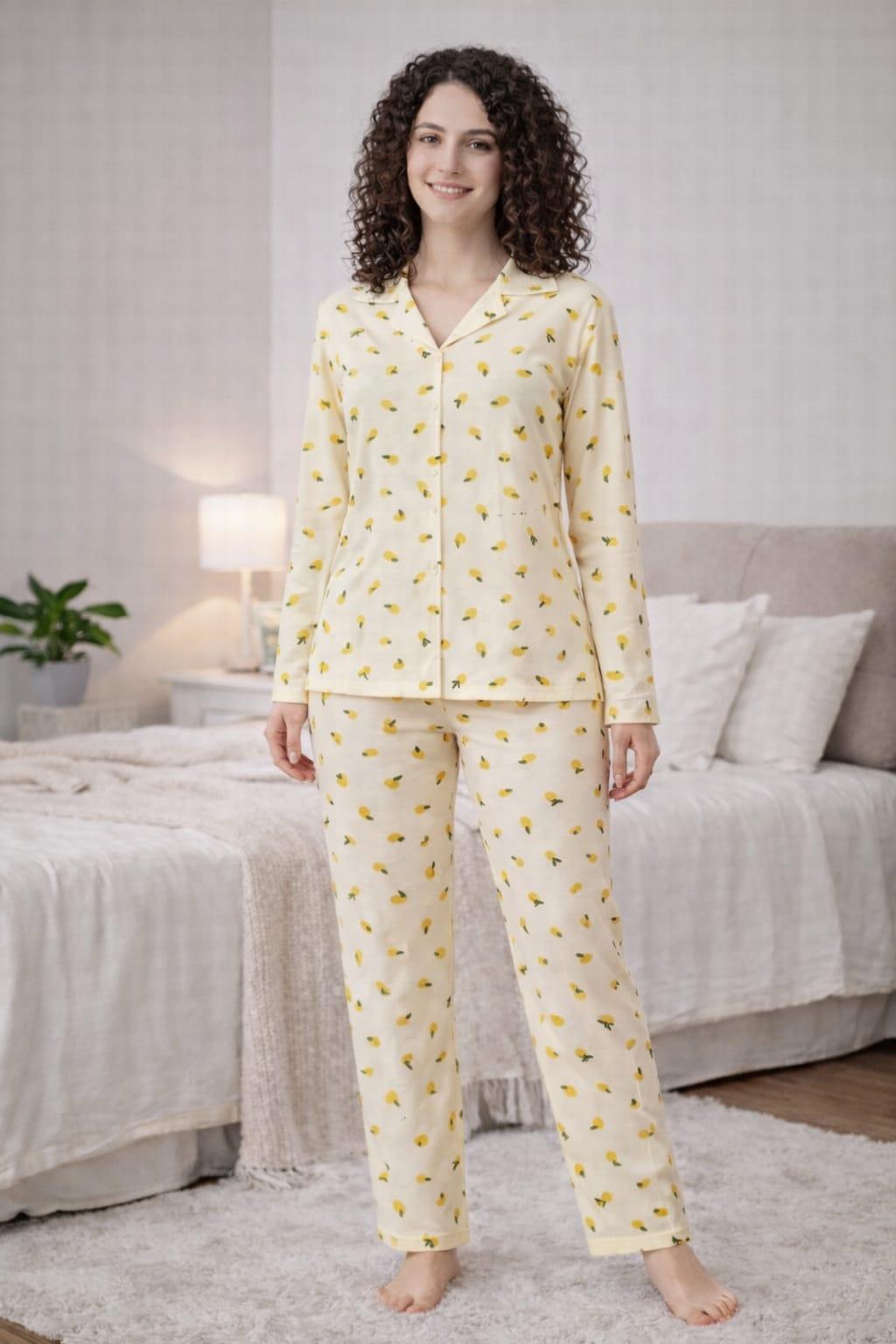 Kadın 0563 Uzun Kol Süet Pijama Takımı
