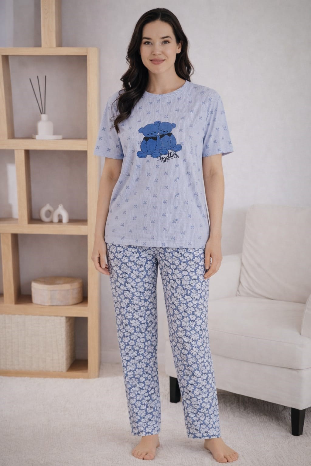 Kadın 1905-6 Kısa Kol Oslo Pijama Takımı
