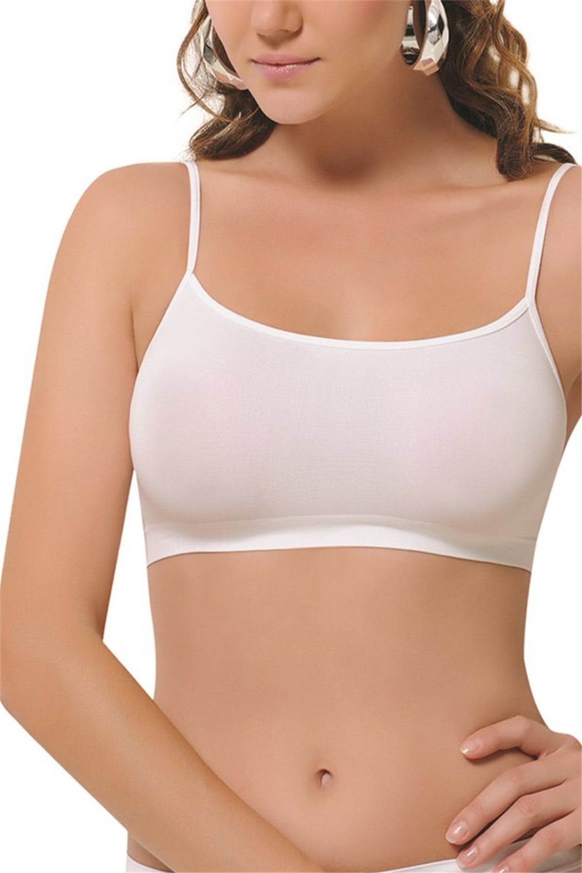 Kadın 2040105 Askılı Dikişsiz Büstiyer BEYAZ