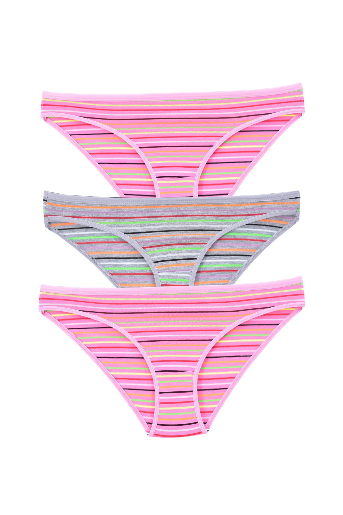 Kadın 3'lü Paket Desenli  Bikini Külot