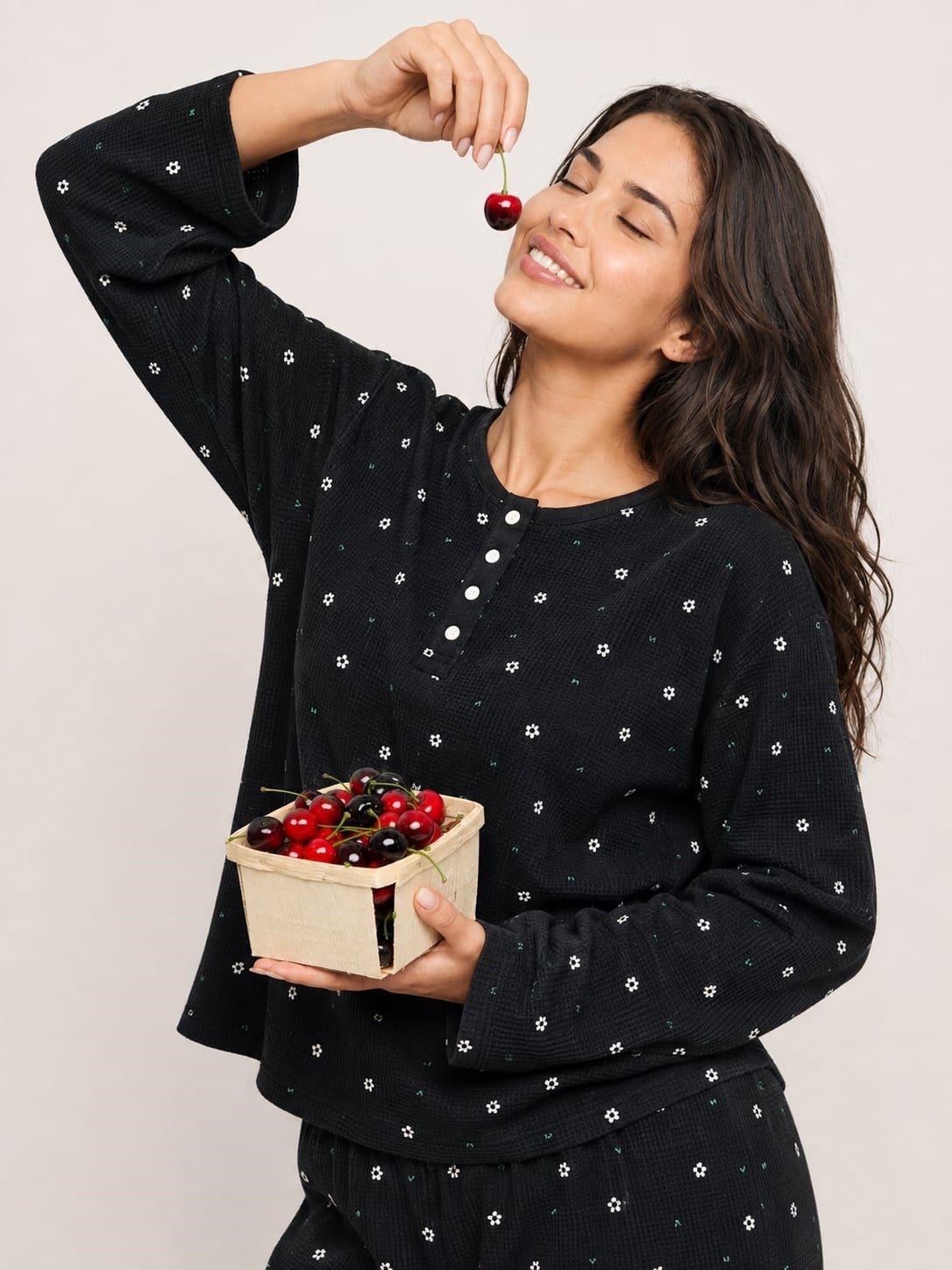 Kadın 8905-7 Waffle Pijama Takımı