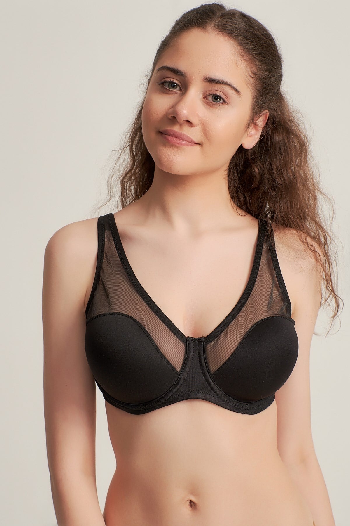 Kadın 9121010 Tüllü Desteksiz Soft Cup Toparlayıcı Sütyen SİYAH