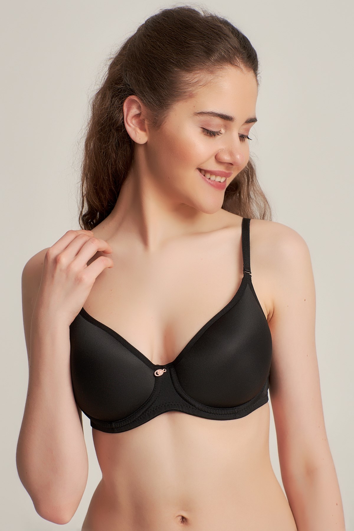 Kadın 9141015 Fanetta Soft CupTaşlı Battal Sütyen SİYAH