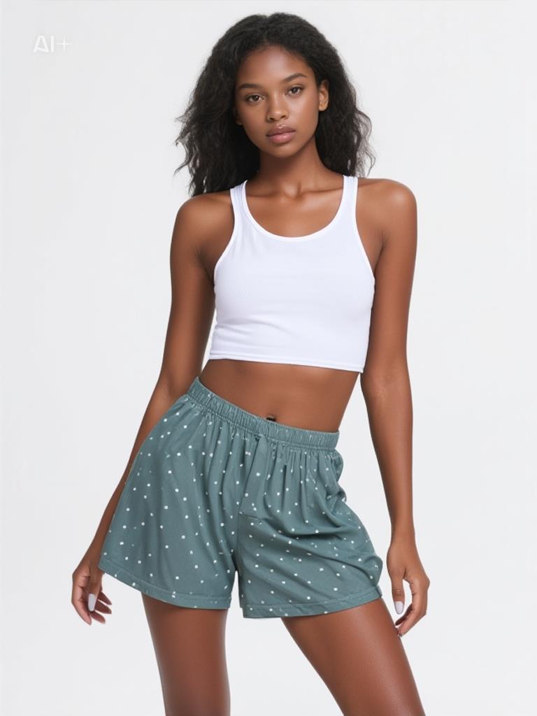 Kadın Puanlı Likralı Şort YEŞİL