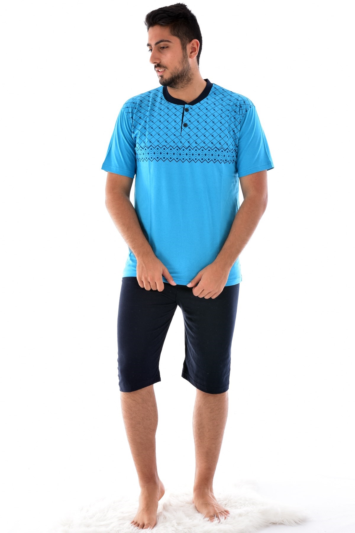 Rimoli 990 Kapri Süprem Pijama Takımı açık mavi