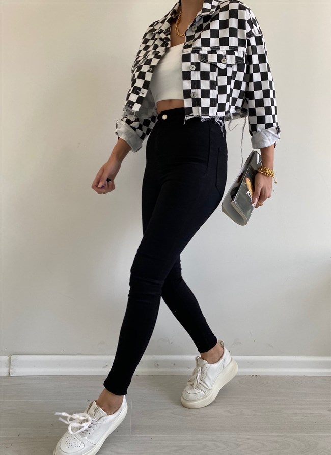 Siyah Cepsiz Toparlayıcı Skinny Jean