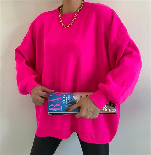 Fuşya Oversize Sindy Kazak